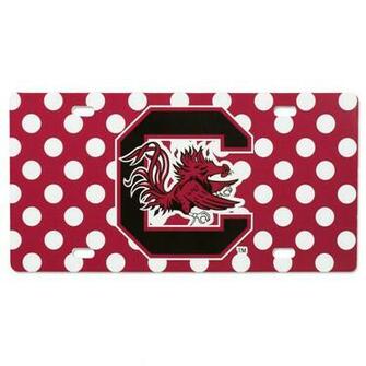 Gamecock Auto License Tags South Carolina Gamecocks Polka Dot