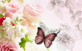 Pink Roses And Butterfly Wallpaper At Wallpaperbro