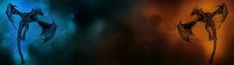 Dual Monitor Screen Multi Multiple Reptile Dragon Wallpaper Background