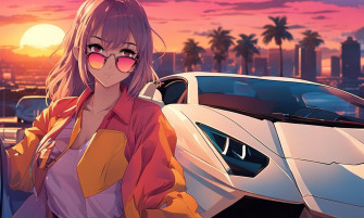 Beautiful Anime Girl Scenery Wallpaper By Louidev