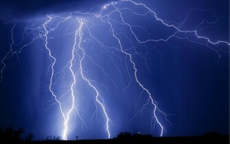 Blue Lightning Background Wallpaper