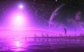 Alien Walking In Dreamy Planet Wallpaper HD