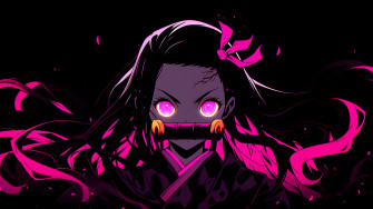 Demon Slayer Nezuko Black Desktop Wallpaper Anime