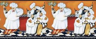 Fat Chef Wallpaper Border Bg1680bd Cafe Kitchen Decor