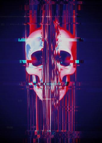 Glitch Skull Wallpaper Top Background