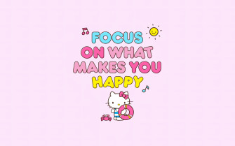 Focus On What Makes You Happy Hello Kitty 4k Wallpaper