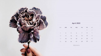 Brown Flower April Calendar Wallpaper
