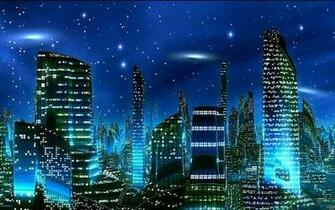 Futuristic City At Night Wallpaper