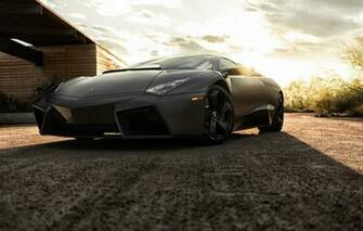 Wallpaper Black Lamborghini Reventon Supercar