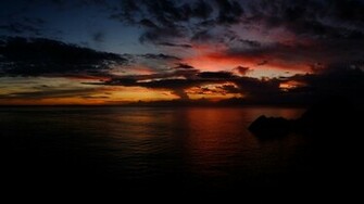Sunset Clouds Dark Ocean Desktop Pc And Mac Wallpaper