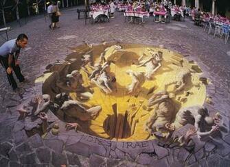 3d Street Painting Photos Pavement Chalk Wallpaper