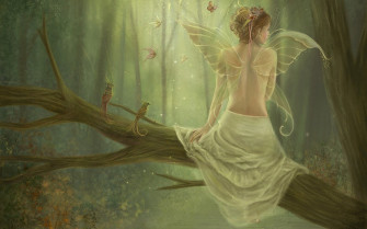 Enchanting Fairy In A Dreamy Forest Wallpaper
