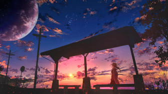 Anime Scenery Sunset 4k Wallpaper