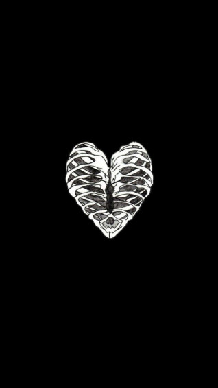 Aesthetic And Stylish Black Heart On A Background