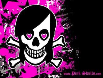 Emo Scene Girl Skull Wallpaper