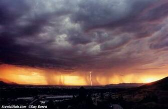 Lightning At Sunset Scenic Utah Photography