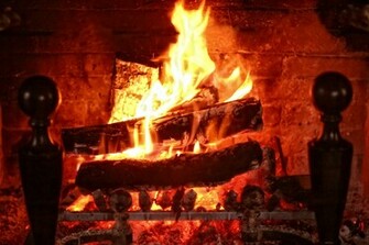 Burning Fireplace Baby Knit And Love