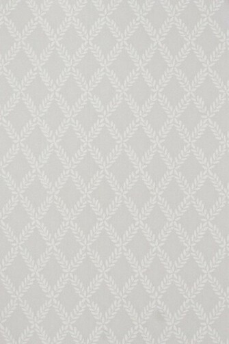 Esme Wallpaper Grey Mauve With White Laurel Leaf Trellis