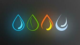 Wallpaper Element Water Fire Air Land Minimalism Widescreen On