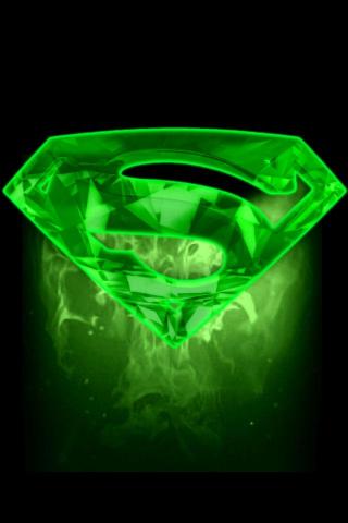 Firey Green Kryptonite S Shield Background By Kalel7