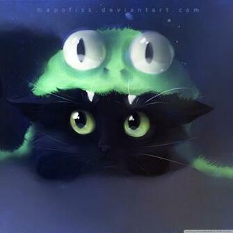 Frog Cat Painting 4k HD Desktop Wallpaper For Ultra Tv