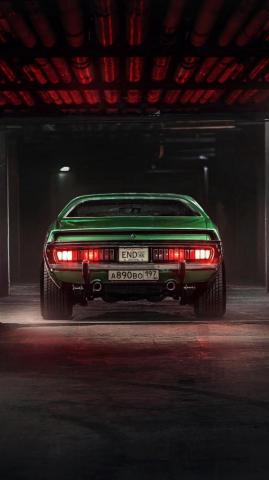 Wallpaper Car Garage Tuning Green Rear