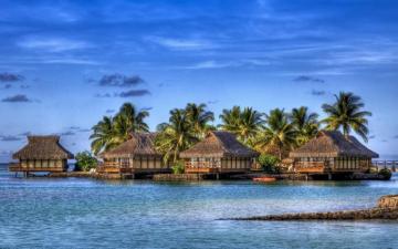 Tropical Houses Wallpaper Stock Photos