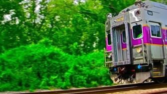 Mbta Hyundai Rotem Cab Car Mid Pan Shot 50mph By