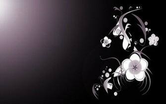 Flower Nice Background Black With White Purple Flowers