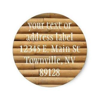 Faux Log Cabin Siding Background Round Sticker