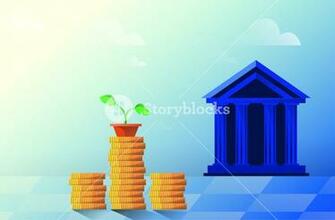 Vector Flat Illustration Bank Building On A White Background