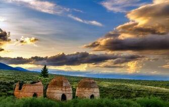 Wallpaper Sunset Clouds Idaho Charcoal Kilns Pahsimeroi Image