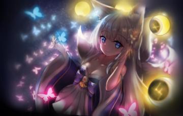 4k Smiling Azur Lane Shinano Tail Fox Girl