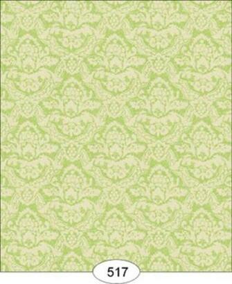 Dollhouse Wallpaper Damask Green