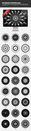 Ink Splatter Kaleidoscope Background Abstract