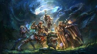 Lux Lee Sin Ezreal Leona League Of Legends Champions HD Wallpaper
