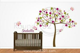 Tree With Butterflies And Personalized Name Wall Decal For