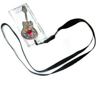 Bling Guitar Crystal Hard Case For Ipod Nano 7th Gen 7g Detachable