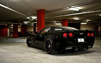 Black Chevrolet Z06 Corvette Rear Car Wallpaper HD