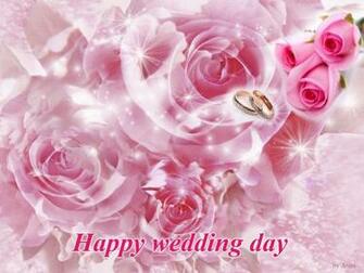Of Happy Wedding Day With Doves Wallpaper