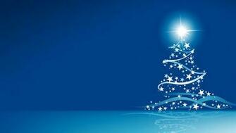 Blue Vector Christmas Tree Wallpaper