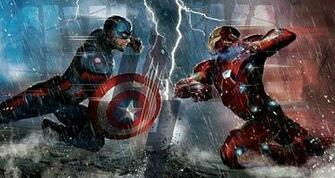 Captain America Civil War Cap Vs Iron Man Artwork Americas