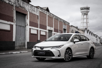 Hybrid Car Compact White Toyota Vehicle