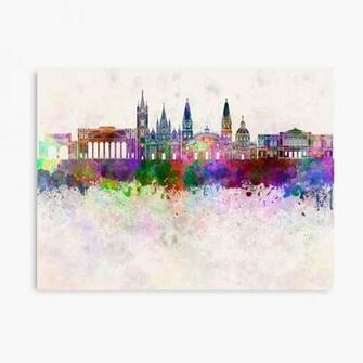 Guadalajara Skyline In Watercolor Background Photographic Print
