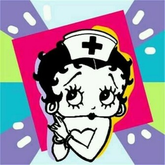 Nurse Lime Purple Pink Background Betty Boop