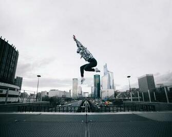 Wallpaper Human Roof Jump Flight Standard