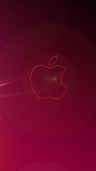 iPhone Wallpaper HD Rose Red Apple Logo Background
