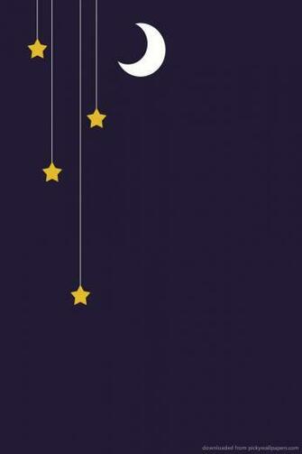 Minimal Moon And Stars Wallpaper For iPhone