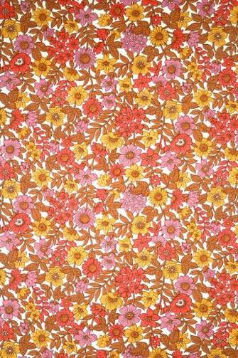 Vintage Pink Small Floral Wallpaper