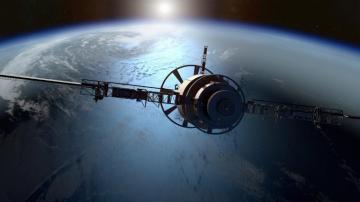 3d Rendering Of A Satellite Orbiting The Earth Windows